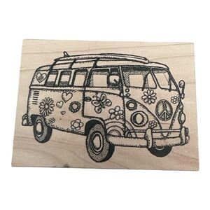 New VW Volkswagen Bus Rubber Stamp